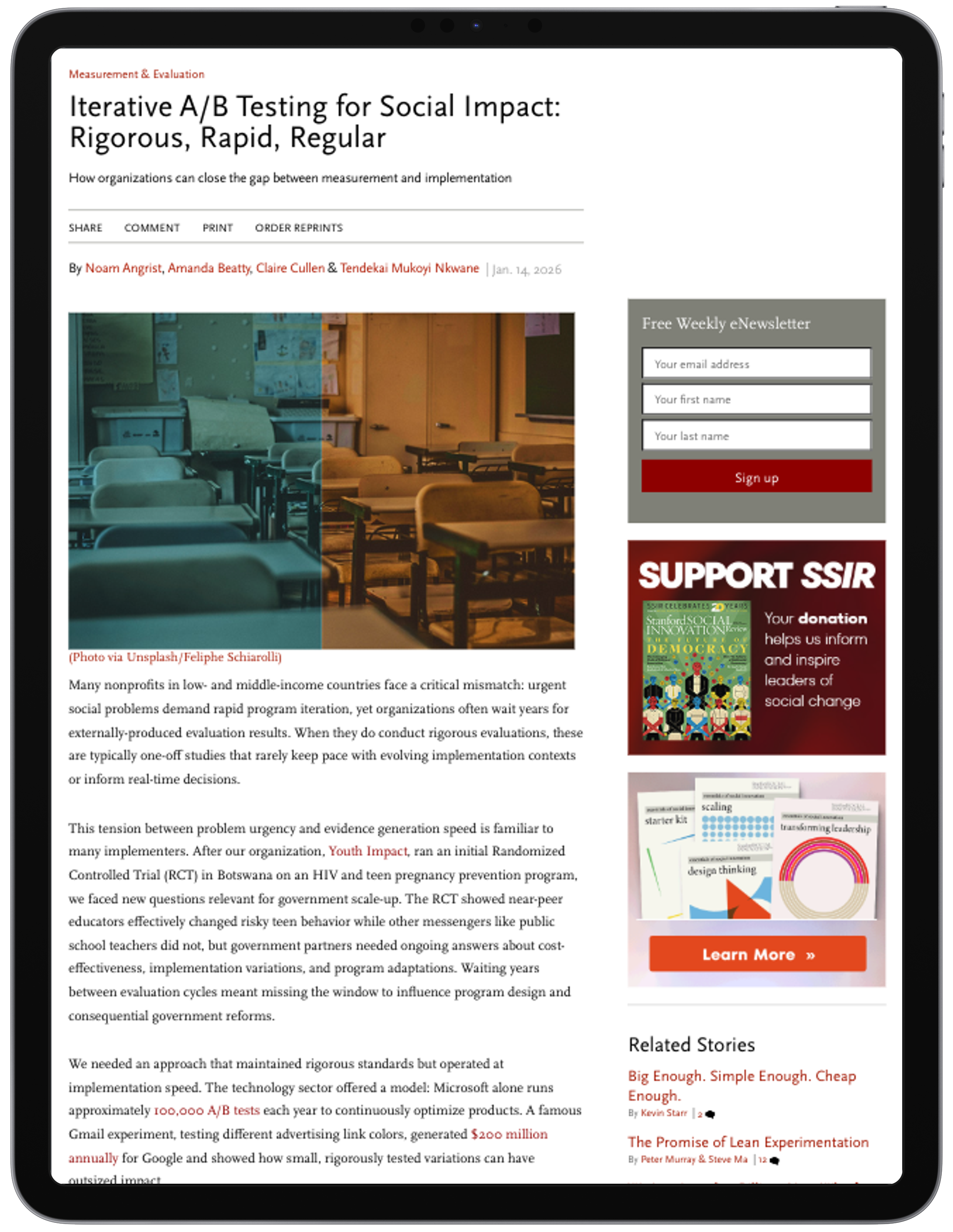 Tablet example content