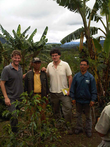 I-DEV supply chain team with coffee farmers in Takengon, Sumatra.