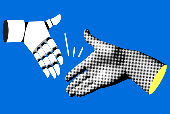 Handshake between human and robot