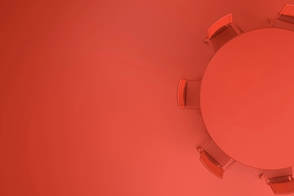 Meeting table on a minimalist background