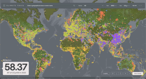 Global map of greenhouse gas emissions