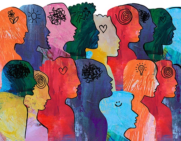 multi-colored profiles of people