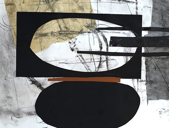 rectangle with oval cut-out balancing on oval shape