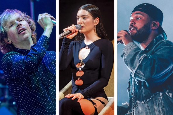 Musicians Beck, Lorde, and the Weeknd