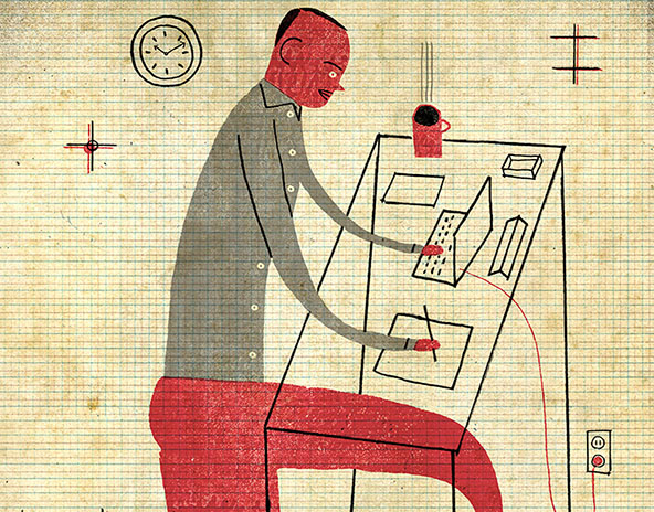 Person working at a desk
