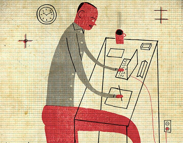 Person working at a desk