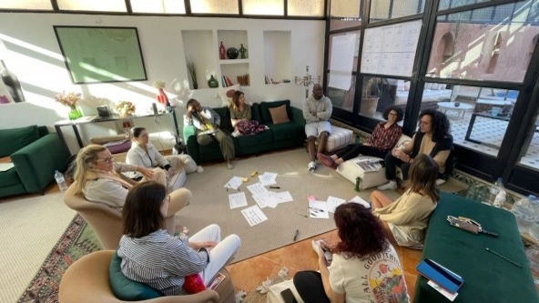 people meeting in a conference room in Marrakesh, Morocco.