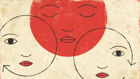 illustration of 3 circular faces