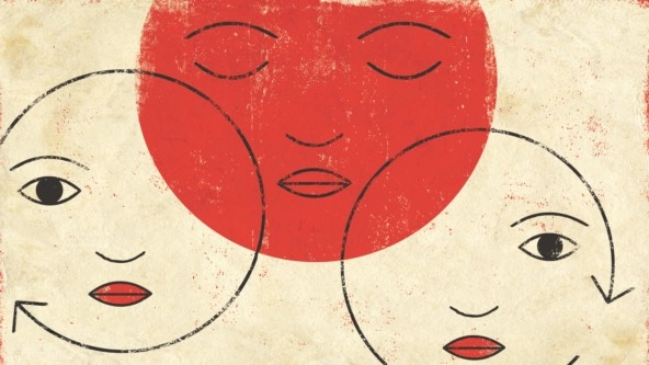 illustration of 3 circular faces