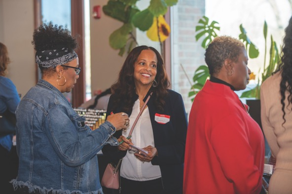 women at a meeting bringing together entrepreneurs