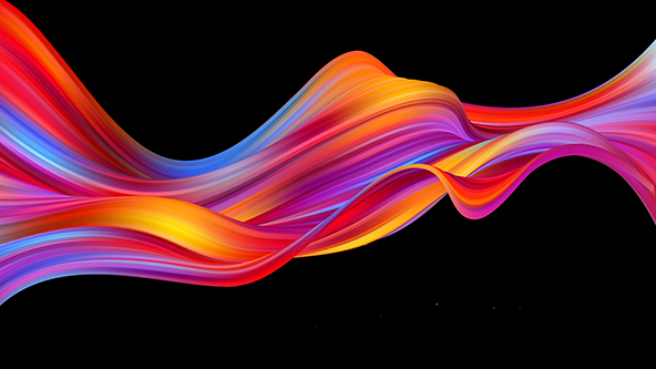 Colorful wave liquid shape on a black background.