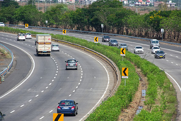 The Mumbai Pune Expressway near Pune India.