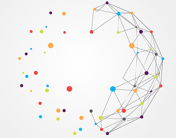 geometric image of connected dots in shape of circle