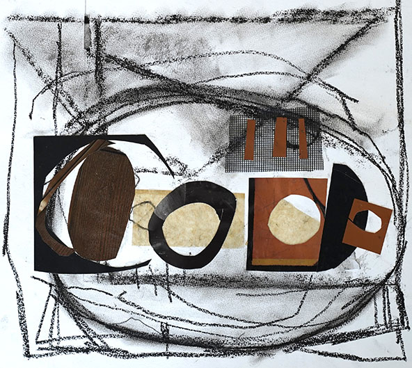 abstract collage and chalk image representing disagreement