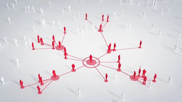 abstract depiction of group of connected people