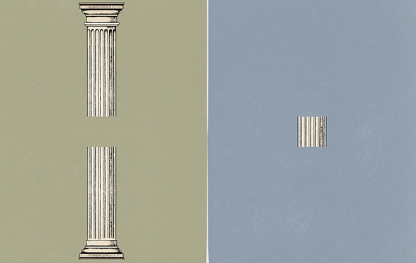 greek column missing a section in the middle