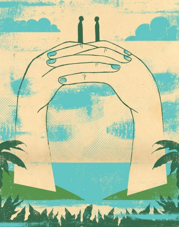 illustration hand water