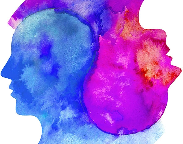 illustration two human heads