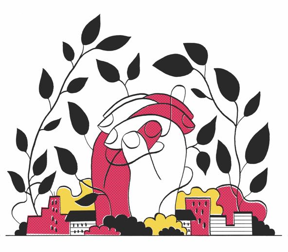 illustration of intertwined hands 