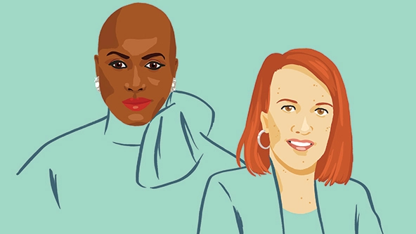 US Rep. Ayanna Pressley and Rebecca Cokley