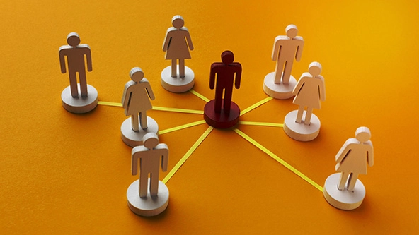 figures connected to a central person in a network