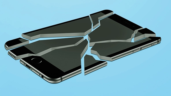 An iPad that's shattered into pieces