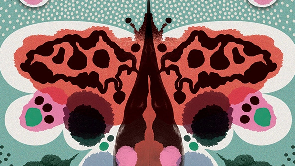 butterfly shape with inkblot designs