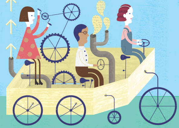 illustration of people on bicyles